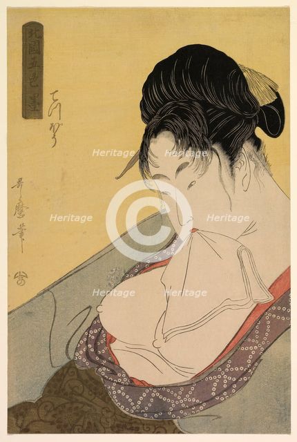 A Low Class Prostitute (Gun [teppo]), from the series "Five Shades of Ink in the..., c. 1794/95. Creator: Kitagawa Utamaro.