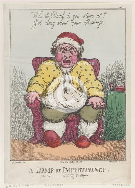 A Lump of Impertinence!, [September 30, 1809] reprint., [September 30, 1809] reprint. Creator: Thomas Rowlandson.