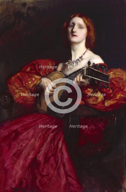 A Lute Player, 1899. Creator: Edwin Austin Abbey.