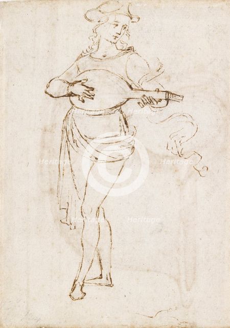 A Lute Player, late 15th-early 16th century. Artist: Perugino.