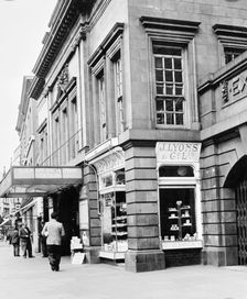 A Lyons teashop on the corner of Fulham Broadway tube station, London. Creator: Unknown