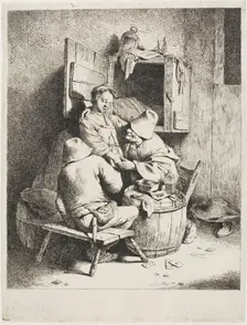 A Man Caressing the Young Hostess, 1660/64. Creator: Cornelis Bega