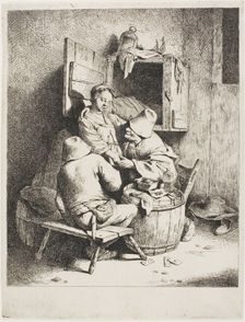 A Man Caressing the Young Hostess, 1660/64. Creator: Cornelis Bega