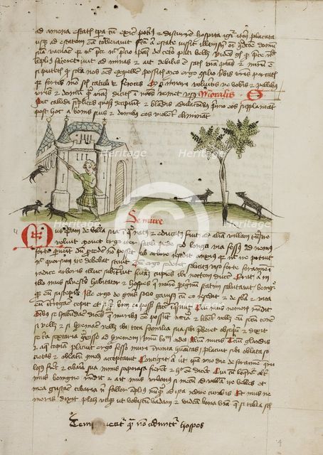 A Man Chasing Mice Away from his House; Fables, third quarter of 15th century. Creator: Unknown.