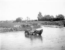 A man and a horsecart in the middle of the river, Duxford, Hinton Waldrist, Oxfordshire, 1880 Artist: Henry Taunt