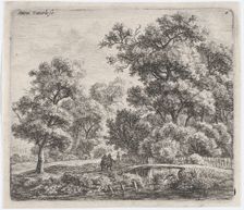 A Man and a Woman Near a Small Bridge (L'Homme et la Femme Près du Petit Pont), 17th century. Creator: Anthonie Waterloo