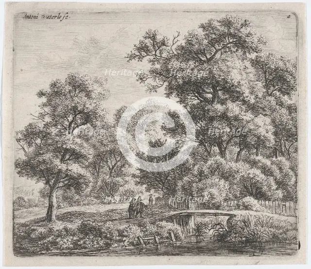 A Man and a Woman Near a Small Bridge (L'Homme et la Femme Près du Petit Pont), 17th century. Creator: Anthonie Waterloo.