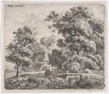 A Man and a Woman Near a Small Bridge (L'Homme et la Femme Près du Petit Pont), 17th century. Creator: Anthonie Waterloo