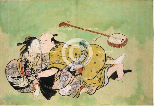 A man and geisha, ca 1714.