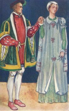 A Man and Woman of The Time of Edward VI 1907. Artist: Dion Clayton Calthrop