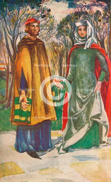 'A Man and Woman of The Time of Edward I', 1907. Artist: Dion Clayton Calthrop.