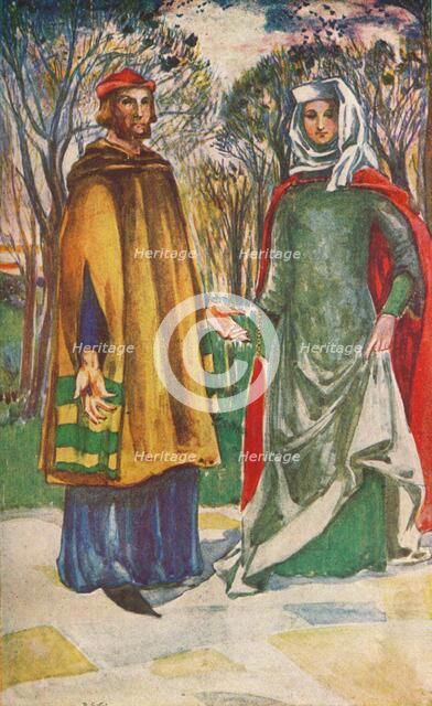'A Man and Woman of The Time of Edward I', 1907. Artist: Dion Clayton Calthrop.