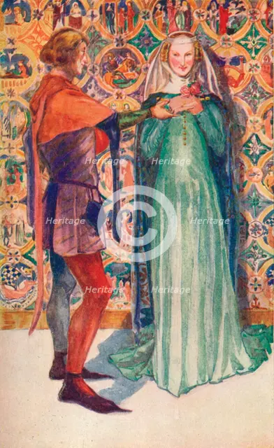 'A Man and Woman of The Time of Edward II', 1907. Artist: Dion Clayton Calthrop.
