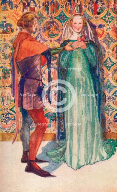 'A Man and Woman of The Time of Edward II', 1907. Artist: Dion Clayton Calthrop.