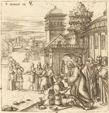 A Man Born Blind Receives Sight, probably c. 1576/1580. Creator: Leonard Gaultier