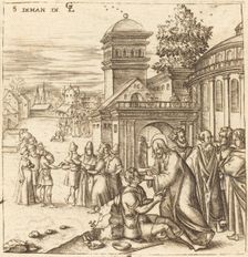 A Man Born Blind Receives Sight, probably c. 1576/1580. Creator: Leonard Gaultier