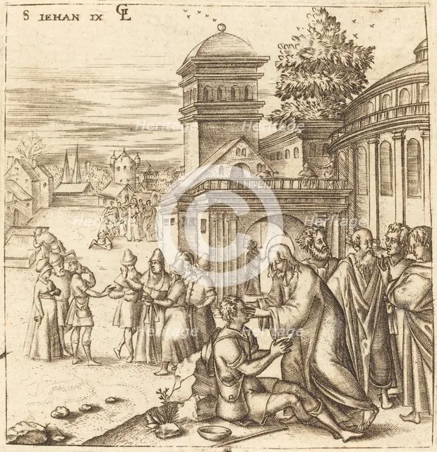 A Man Born Blind Receives Sight, probably c. 1576/1580. Creator: Leonard Gaultier.