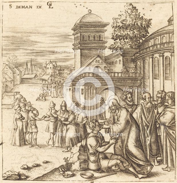 A Man Born Blind Receives Sight, probably c. 1576/1580. Creator: Leonard Gaultier.