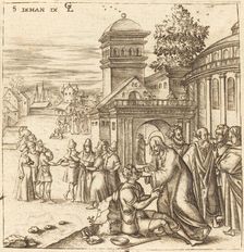 A Man Born Blind Receives Sight, probably c. 1576/1580. Creator: Leonard Gaultier