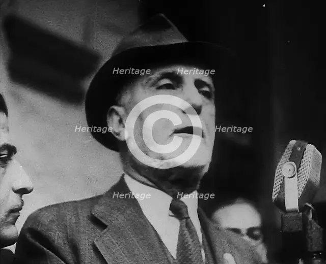 A Man Giving a Speech About Removing the Italian Monarchy, 1943-1944. Creator: British Pathe Ltd.