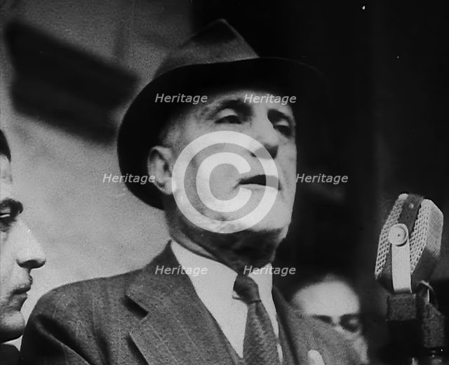 A Man Giving a Speech About Removing the Italian Monarchy, 1943-1944. Creator: British Pathe Ltd.