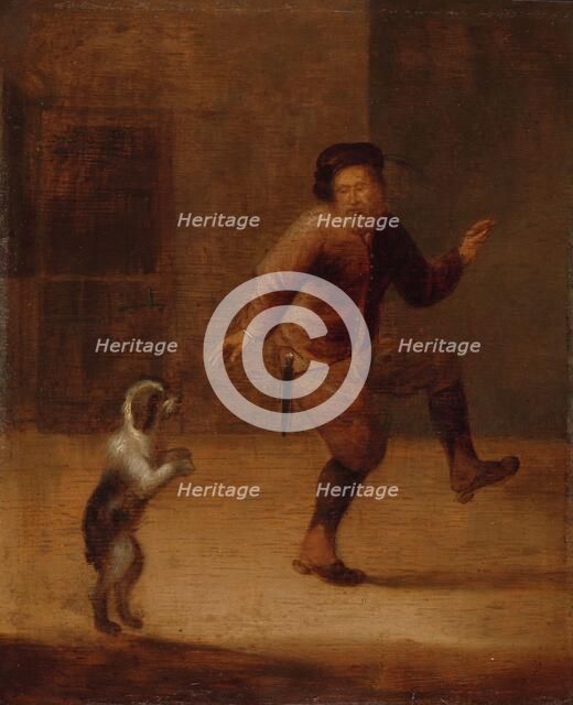 A Man Dancing with a Dog, c.1655-c.1665. Creator: Hendrick Bogaert.