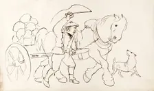 A Man Driving A Horse-Drawn Cart, 1825-1839. Creator: James Howe