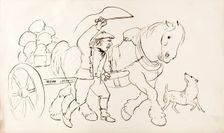 A Man Driving A Horse-Drawn Cart, 1825-1839. Creator: James Howe