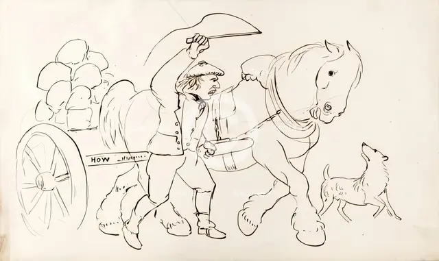 A Man Driving A Horse-Drawn Cart, 1825-1839. Creator: James Howe.