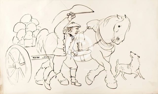 A Man Driving A Horse-Drawn Cart, 1825-1839. Creator: James Howe.