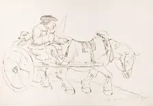 A Man Driving His Horse-Drawn Cart, 1825-1839. Creator: James Howe