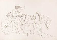 A Man Driving His Horse-Drawn Cart, 1825-1839. Creator: James Howe