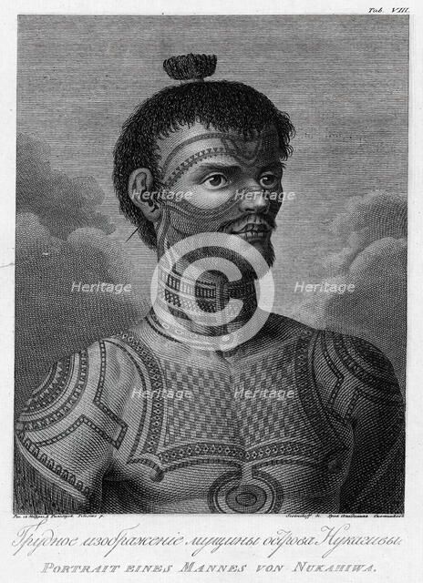 A Man From Nukagiva Island, 1813. Creator: Jegor Skotnikoff.