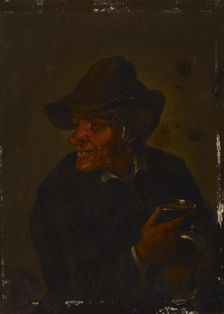 A man holding a glass, c1650s. Creator: David Teniers II
