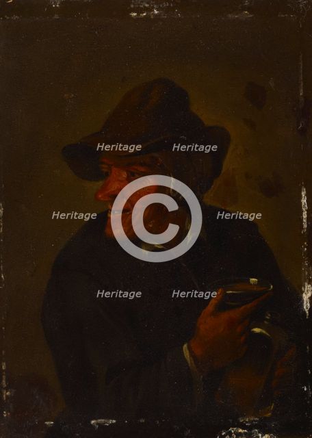 A man holding a glass, c1650s. Creator: David Teniers II.