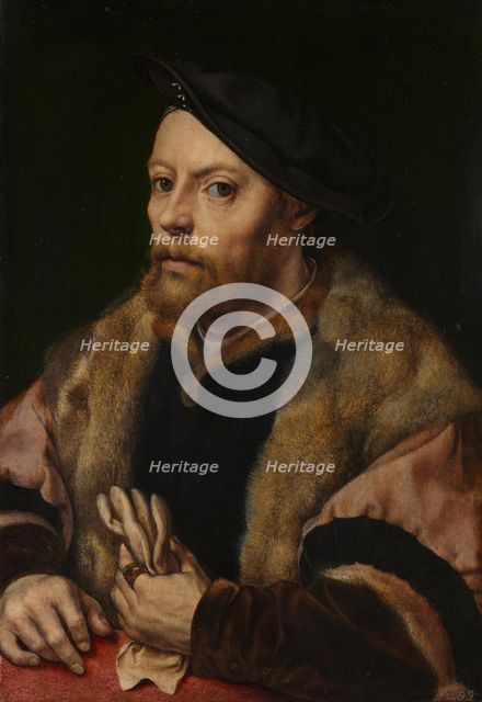 A Man holding a Glove, ca 1532. Artist: Gossaert, Jan (ca. 1478-1532)