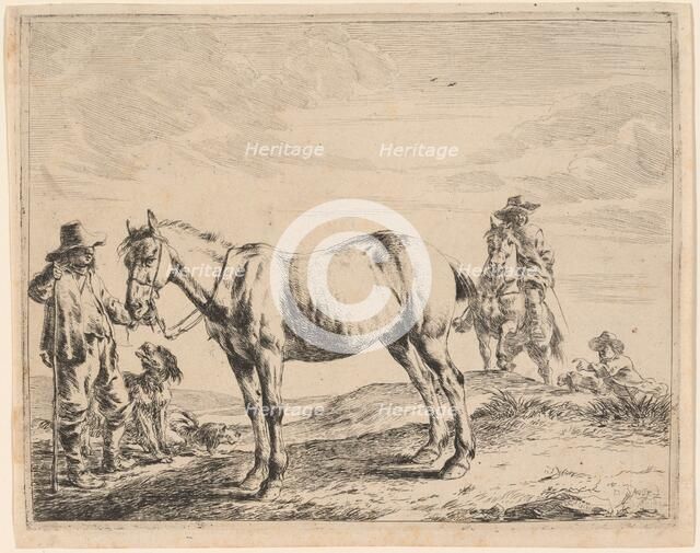 A Man Holding a Horse by His Bridle, 1651. Creator: Dirck Stoop.