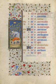 A Man Harvesting Grapes and Another Man Pressing Grapes; Book of Hours, about 1415-1420. Creator: Workshop of the Master of the Rohan Hours