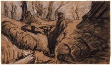A Man in a Trench, c1914. Creator: Christopher Williams
