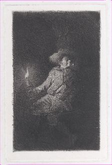 A Man in a Cave, 1842. Creator: Charles Emile Jacque