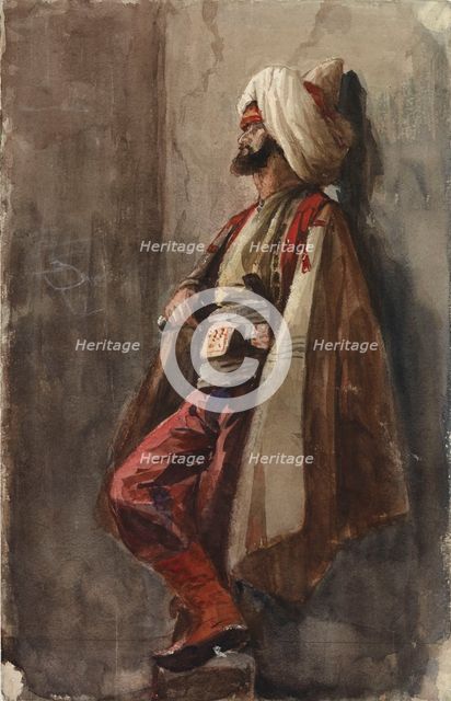A man in an oriental costume. Creator: Adolf von Becker.