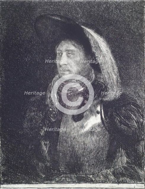 A Man in Armour with Hat and Feather, 1827. Creator: Andrew Geddes.