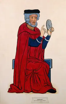 A man in mediaeval costume. Creator: Unknown