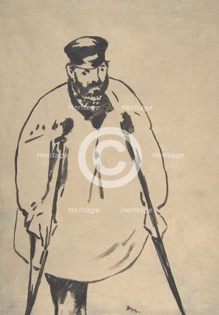 A Man on Crutches, 1878. Creator: Edouard Manet.