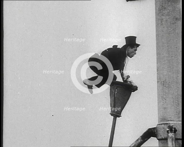 A Man on a Bendy Lamppost, 1930s. Creator: British Pathe Ltd.