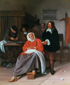 A Man Offering an Oyster to a Woman c1660-1665. Artist: Jan Steen