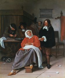 A Man Offering an Oyster to a Woman c1660-1665. Artist: Jan Steen