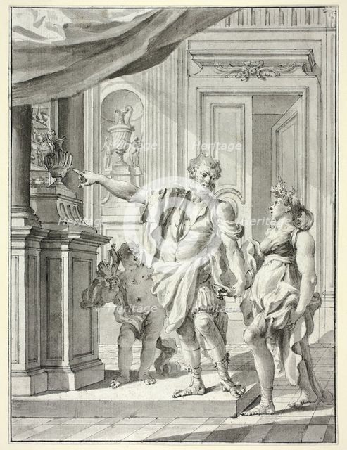 A Man Leading a Woman into a Gallery of Antiquities and Decorative Arts, n.d. Creator: Giacomo Cestaro.