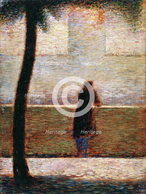 A Man Leaning on a Parapet, ca. 1881. Creator: Georges-Pierre Seurat.
