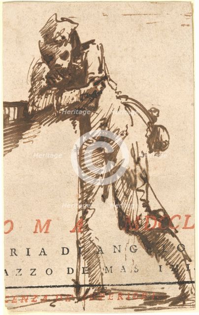 A Man Leaning on a Structure, later 1760s. Creator: Giovanni Battista Piranesi.